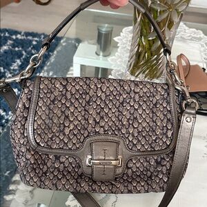 Coach Taylor Snake Skin Print Grey Crossbody bag
